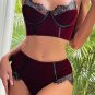 Waist Time Velvet Bra Set