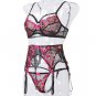 Infinity Love 3 Piece Lace Garter Set