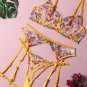 Embroidered Underwired Mesh 3 Piece Lingerie Set