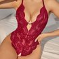 Embellished Crotchless Lace Teddy