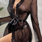 Lace and Mesh Robe with G-string