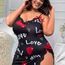 Plus Size Searching For Romance Babydoll Set