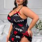 Plus Size Searching For Romance Babydoll Set