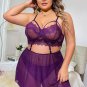 Plus Size Strappy Lace Babydoll Set