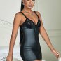 Faux Leather Zipped Chemise Set
