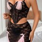 Romantic Lace Longline Bra and Skirt Set