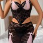 Romantic Lace Longline Bra and Skirt Set