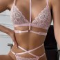 Embroidered Hearts Bra and Harness Set