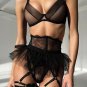 Midnight Beauty Bra and Garter Set