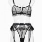 Midnight Beauty Bra and Garter Set