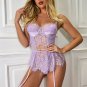 Floral Lace Basque And Thong Lingerie Set