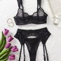Beautiful Nightmare Mesh 3 Piece Garter Set