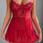 Alluring Red Floral Lace Chemise