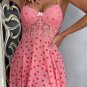 Romantic Pink Lace and Heart Print Chemise