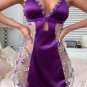 Romantic Purple Satin and Lace Chemise