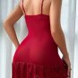 Contrast Lace Sheer Mesh Babydoll Sexy Lingerie Dress With Thong
