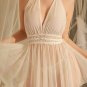 Pure Desire Contrast Lace Mesh Babydoll Dress With Thong