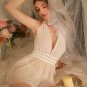 Pure Desire Contrast Lace Mesh Babydoll Dress With Thong