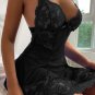 Classic Sexy Contrast Lace Mesh Babydoll Sexy Lingerie Dress With Thong