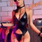 Temptation in Wet Look Bustier Set