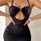 Alluring Black Sheer Lingerie Set with Chain Detail