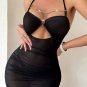Alluring Black Sheer Lingerie Set with Chain Detail