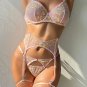 Embroidered Elegance Bra and Garter Set