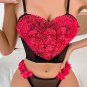 Romantic Heart Floral Two-Piece Lingerie