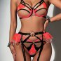 Seductive Neon Lace Bra and Garter Set