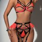 Seductive Neon Lace Bra and Garter Set