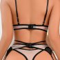 Locked Up Lace Harness Bra Set