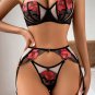 Garden Party Floral Lace Bra and Garter Set
