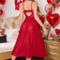 Sensual Red Lace Lingerie Set with Strappy Design