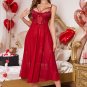 Sensual Red Lace Lingerie Set with Strappy Design