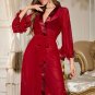 Sophisticated Red Mesh and Satin Robe Set