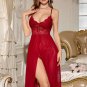 Feminine Red Lingerie Set with High Slit