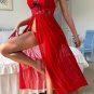 Elegant Red Lace Nightdress