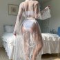 Sheer Lace Long Robe with G-string