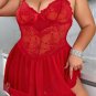 Plus Size Lace Romance Babydoll Set