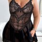 Plus Size Seductive Lace Babydoll Set