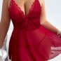 Plus Size Alluring Lace Babydoll Set