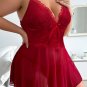 Plus Size Alluring Lace Babydoll Set