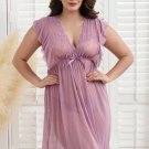 Plus Size Women's Lingerie Lace Babydoll Chemise Mesh Sleepwear Outfits