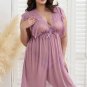 Plus Size Women's Lingerie Lace Babydoll Chemise Mesh Sleepwear Outfits
