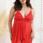 Plus Size Lingerie Lace Babydoll Mesh Nightgown Chemise Nighty Sleepwear