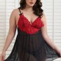 Women Plus Size Babydoll Lingerie Lace Chemise Mesh Sleepwear