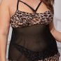 Plus Size Journee Leopard Babydoll Set