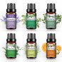 6pcs Essential Oil Set 10ml Natural Lavender Eucalyptus Peppermint Tea Tree Orange Lemongrass