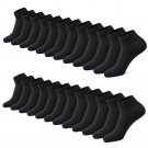 3 pairs Black Pairs Mens Plain Solid Cotton Sports Ankle Athletic