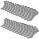 3 pairs Gray Pairs Mens Plain Solid Cotton Sports Ankle Athletic